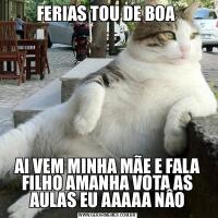 FERIAS TOU DE BOA AI VEM MINHA MÃE E FALA FILHO AMANHA VOTA AS AULAS EU AAAAA NÂO