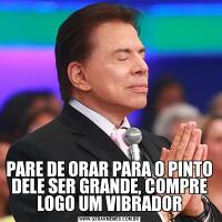 PARE DE ORAR PARA O PINTO DELE SER GRANDE, COMPRE LOGO UM VIBRADOR