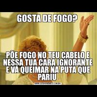 GOSTA DE FOGO? PÕE FOGO NO TEU CABELO E NESSA TUA CARA IGNORANTE E VÁ QUEIMAR NA PUTA QUE PARIU 