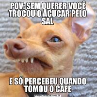 POV: SEM QUERER VOCÊ TROCOU O AÇUCAR PELO SALE SÓ PERCEBEU QUANDO TOMOU O CAFÉ