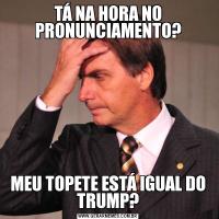 TÁ NA HORA NO PRONUNCIAMENTO?MEU TOPETE ESTÁ IGUAL DO TRUMP?
