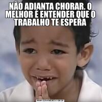 NÃO ADIANTA CHORAR. O MELHOR É ENTENDER QUE O TRABALHO TE ESPERA