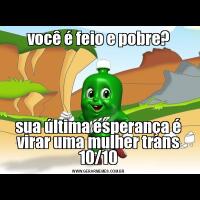 você é feio e pobre?sua última esperança é virar uma mulher trans 10/10