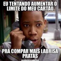 EU TENTANDO AUMENTAR O LIMITE DO MEU CARTÃOPRA COMPAR MAIS LABRISA PRATAS