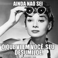AINDA NAO SEI O QUE VI EM VOCÊ, SEU  DESUMILDE.