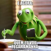 E AGORA:QUEM EU VOU
PEGAR AMANHÃ 