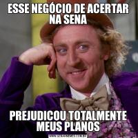 ESSE NEGÓCIO DE ACERTAR NA SENAPREJUDICOU TOTALMENTE MEUS PLANOS