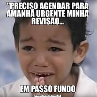 &QUOT;PRECISO AGENDAR PARA AMANHÃ URGENTE MINHA REVISÃO...EM PASSO FUNDO
