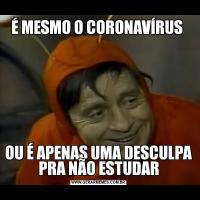 É MESMO O CORONAVÍRUS OU É APENAS UMA DESCULPA PRA NÃO ESTUDAR
