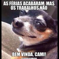 AS FÉRIAS ACABARAM, MAS OS TRABALHOS NÃOBEM VINDA, CAMI!