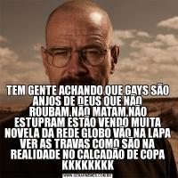 TEM GENTE ACHANDO QUE GAYS SÃO ANJOS DE DEUS QUE NÃO ROUBAM,NÃO MATAM,NÃO ESTUPRAM ESTÃO VENDO MUITA NOVELA DA REDE GLOBO VÃO NA LAPA VER AS TRAVAS COMO SÃO NA REALIDADE NO CALÇADÃO DE COPA KKKKKKKK