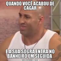 QUANDO VOCÊ ACABOU DE CAGARE A SUA SOGRA ENTRA NO BANHEIRO EM SEGUIDA 