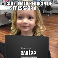 CADÊ O MEU PEDACIN DE STRESS??? CADÊ?? 