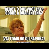 DERCY, O QUE VOCÊ FALA SOBRE A QUARENTENA?VAI TOMÁ NO CU SAPOHA!