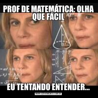 PROF DE MATEMÁTICA: OLHA QUE FÁCIL
EU TENTANDO ENTENDER...
