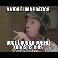 A VIDA É UMA PRÁTICA.VOCÊ É AQUILO QUE FAZ TODOS OS DIAS.