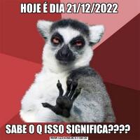 HOJE É DIA 21/12/2022SABE O Q ISSO SIGNIFICA???? 