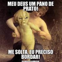 MEU DEUS UM PANO DE PRATO!ME SOLTA, EU PRECISO BORDAR!
