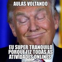 AULAS VOLTANDOEU SUPER TRANQUILO PORQUE FIZ TODAS AS ATIVIDADES ONLINES 