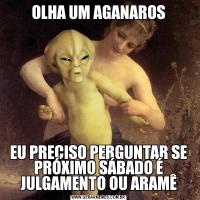 OLHA UM AGANAROSEU PRECISO PERGUNTAR SE PRÓXIMO SÁBADO É JULGAMENTO OU ARAMÊ