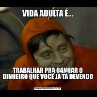 VIDA ADULTA É...TRABALHAR PRA GANHAR O DINHEIRO QUE VOCÊ JÁ TÁ DEVENDO 