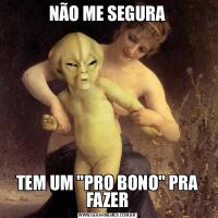 NÃO ME SEGURATEM UM &QUOT;PRO BONO&QUOT; PRA FAZER