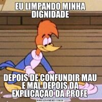 EU LIMPANDO MINHA DIGNIDADEDEPOIS DE CONFUNDIR MAU E MAL DEPOIS DA EXPLICAÇAO DA PROFE 
