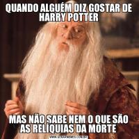 QUANDO ALGUÉM DIZ GOSTAR DE HARRY POTTERMAS NÃO SABE NEM O QUE SÃO AS RELÍQUIAS DA MORTE