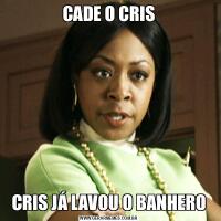 CADE O CRISCRIS JÁ LAVOU O BANHERO