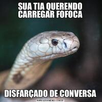 SUA TIA QUERENDO CARREGAR FOFOCADISFARÇADO DE CONVERSA
