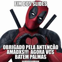 FIM DOS SLIDESOBRIGADO PELA ANTENÇÃO AMADXS!!!  AGORA VCS BATEM PALMAS