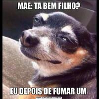 MAE: TA BEM FILHO?EU DEPOIS DE FUMAR UM 