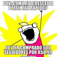 POV: COMO ELE CRESCEU O PERFIL TÃO RAPIDO?EU: TER COMPRADO 500 SEGUIDORES POR R$8,99