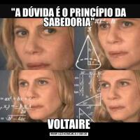 "A DÚVIDA É O PRINCÍPIO DA SABEDORIA"VOLTAIRE