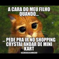 A CARA DO MEU FILHO QUANDO...... PEDE PRA IR NO SHOPPING CRYSTAL ANDAR DE MINI KART