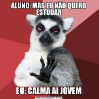 ALUNO: MAS EU NÃO QUERO ESTUDAREU: CALMA AI JOVEM