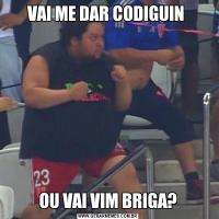 VAI ME DAR CODIGUIN OU VAI VIM BRIGA?