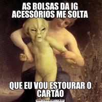 AS BOLSAS DA IG ACESSÓRIOS ME SOLTAQUE EU VOU ESTOURAR O CARTÃO