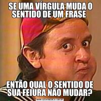  SE UMA VÍRGULA MUDA O SENTIDO DE UM FRASE ENTÃO QUAL O SENTIDO DE SUA FEIURA NÃO MUDAR?