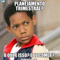 PLANEJAMENTO TRIMESTRAL?O QUE É ISSO? É DE COMER? 