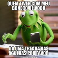 QUEM TIVER COM MEU BONECO DE VODUDA UMA TRÉGUA NAS AGULHAS POR FAVOR