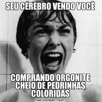 SEU CÉREBRO VENDO VOCÊCOMPRANDO ORGONITE CHEIO DE PEDRINHAS COLORIDAS