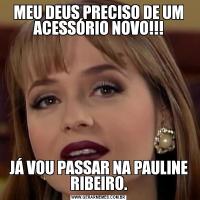 MEU DEUS PRECISO DE UM ACESSÓRIO NOVO!!!JÁ VOU PASSAR NA PAULINE RIBEIRO.