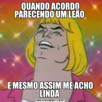 QUANDO ACORDO PARECENDO UM LEÃO E MESMO ASSIM ME ACHO LINDA 