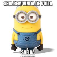 SEJA BEM VINDA DE VOLTASAFIRA