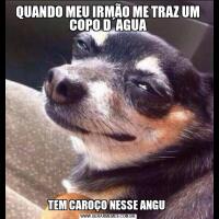 QUANDO MEU IRMÃO ME TRAZ UM COPO D´AGUATEM CAROÇO NESSE ANGU 