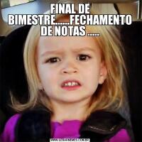 FINAL DE BIMESTRE......FECHAMENTO DE NOTAS .....