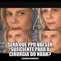 SERÁ QUE PPR VAI SER SUFICIENTE PARA A CIRURGIA DO NOAH?