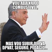 VOU ABAIXAR O COMBUSTÍVEL, MAS VOU SUBIR O IPVA, DPVAT, SEGURO, PEDÁGIO...  