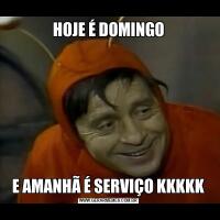 HOJE É DOMINGOE AMANHÃ É SERVIÇO KKKKK